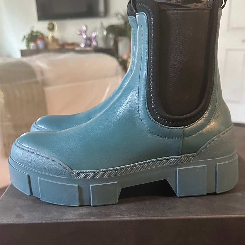 Vic Matie Teal Combat & Moto Boots - Picture 4 of 5